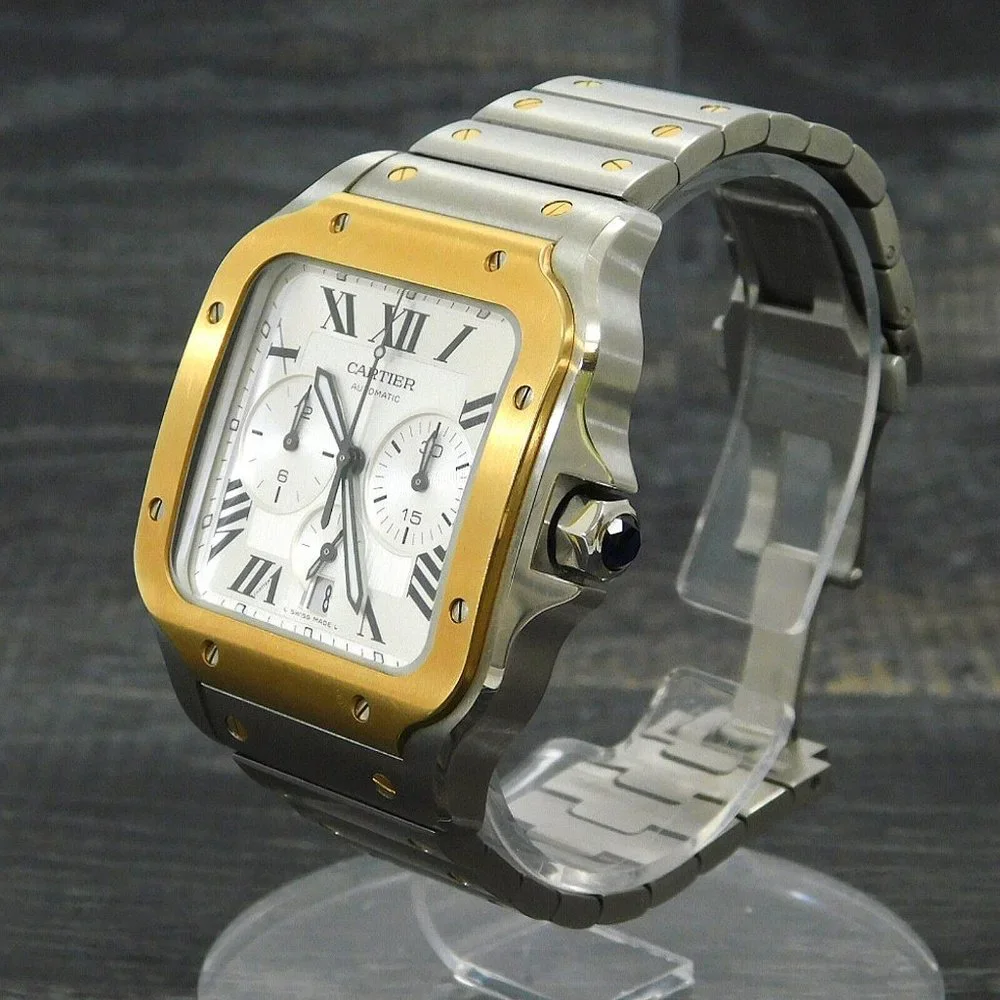 Cartier Santos 18k Men's Auto Watch w/ box + papers!!!!